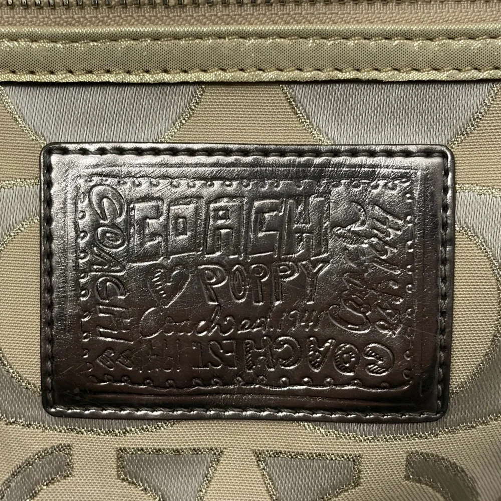 Coach Poppy Beige and Gold Signature Tote Style 16289